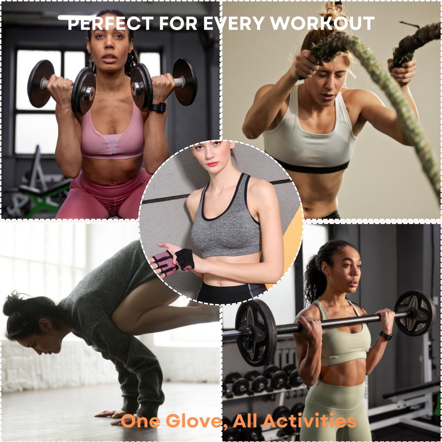 Mini Workout Gloves Women - Thin Gym Gloves with Grips