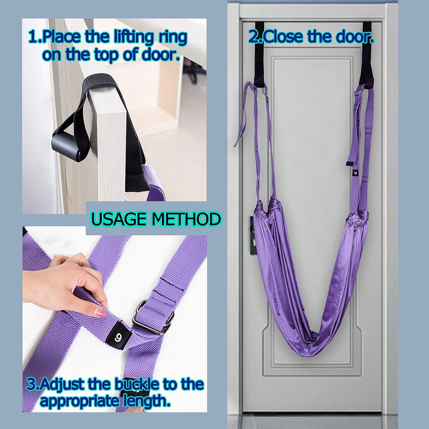 Adjustable Aerial Yoga Strap, Waist Back Leg Assist Stretch Trainer