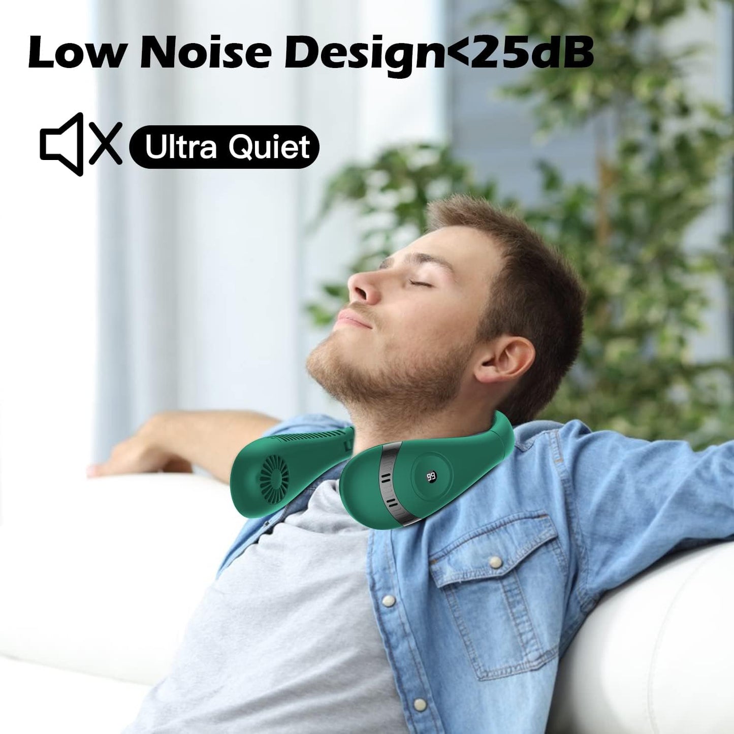 Upgraded 5000 mAh Foldable Bladeless Neck Fan
