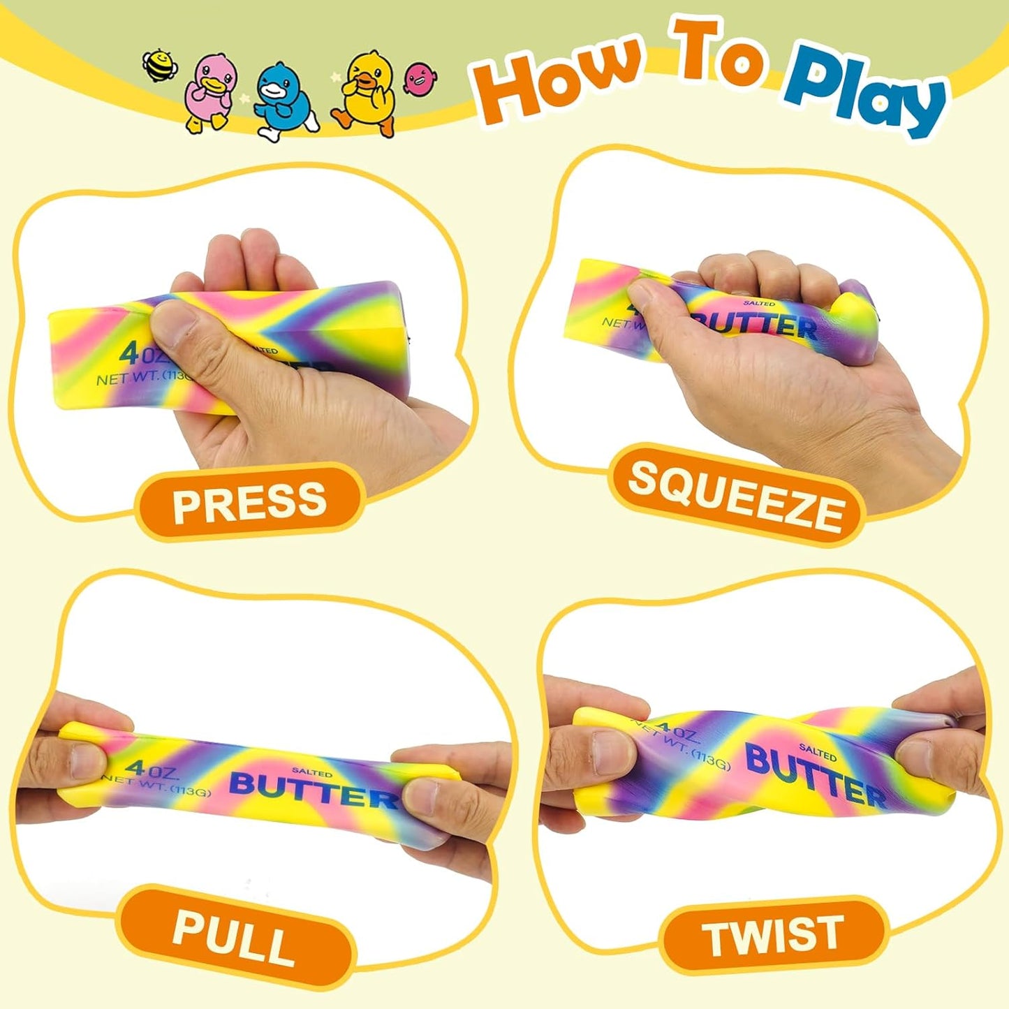 Realistic Soft Butters Stick Fidget Toy