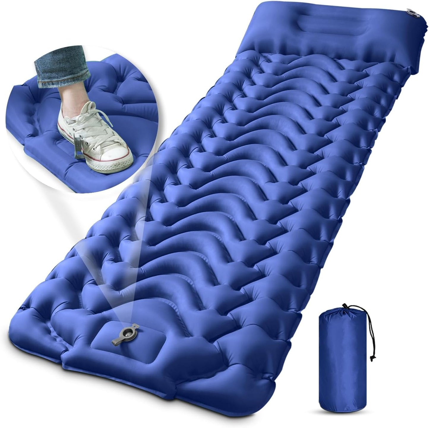Sleeping Pad, Ultralight Inflatable Sleeping Pad for Camping with Pillow