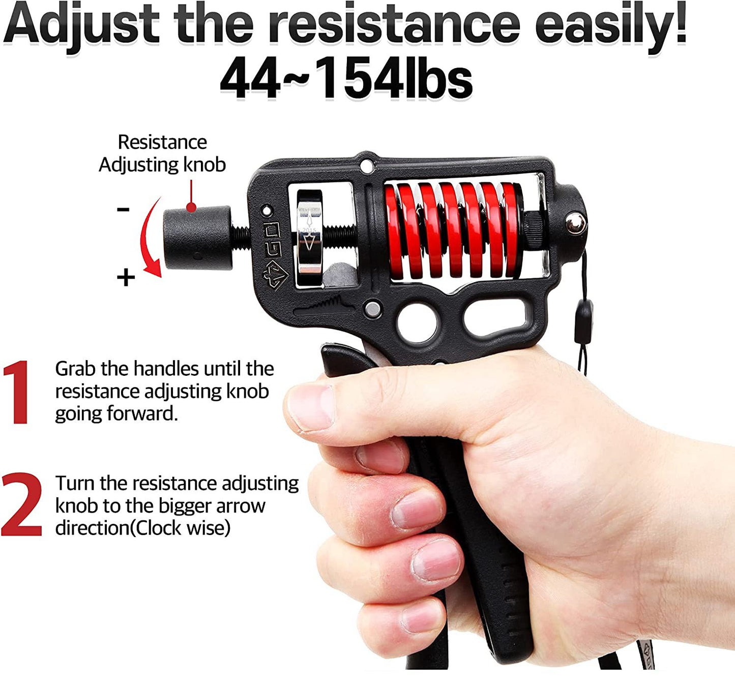 Adjustable Heavy Hand Gripper 44-154 lbs