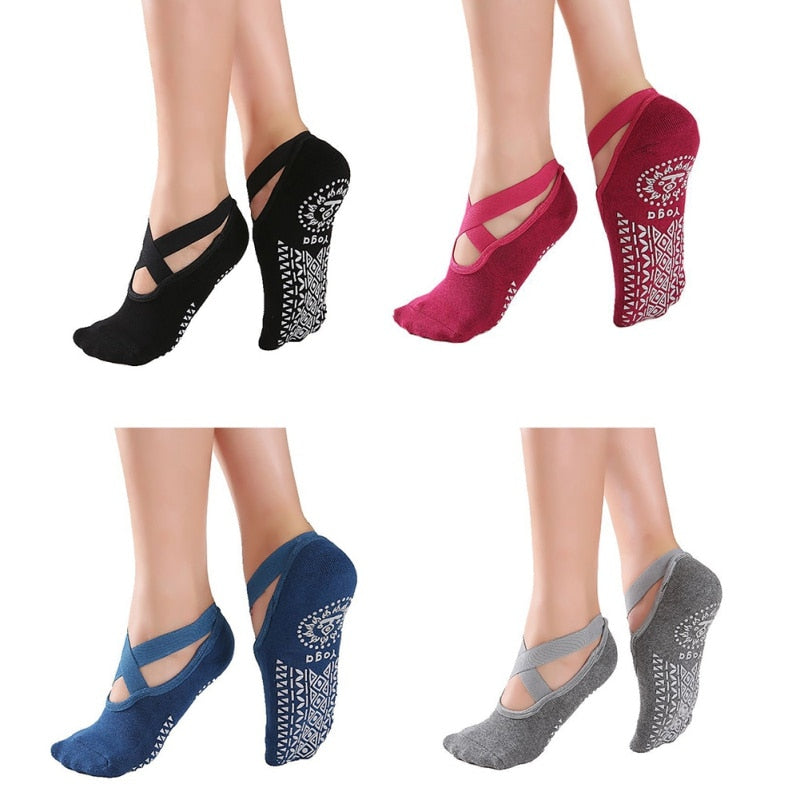 High Quality Women Yoga Socks Anti-Slip Breathable Backless Pilates Socks