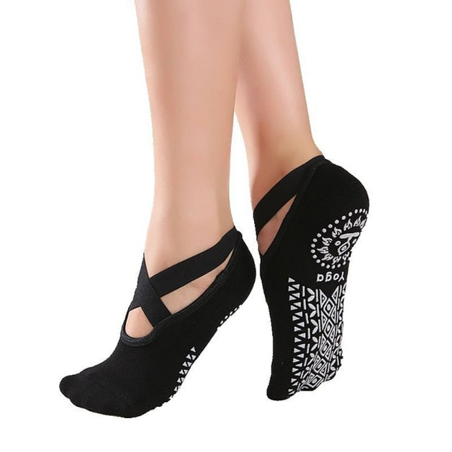 High Quality Women Yoga Socks Anti-Slip Breathable Backless Pilates Socks