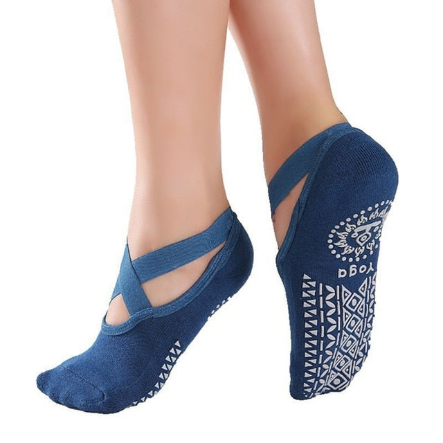 High Quality Women Yoga Socks Anti-Slip Breathable Backless Pilates Socks