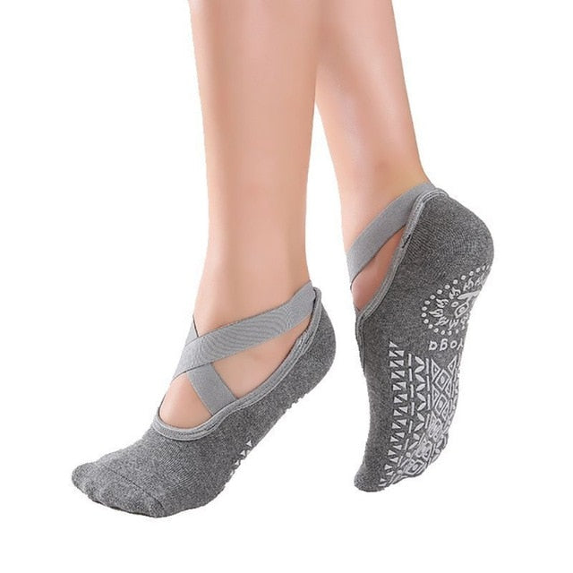 High Quality Women Yoga Socks Anti-Slip Breathable Backless Pilates Socks
