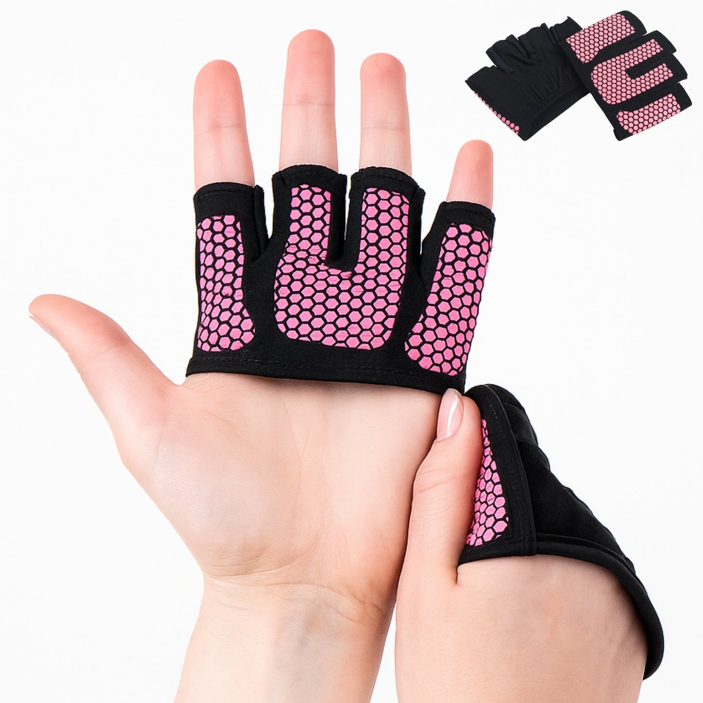 Mini Workout Gloves Women - Thin Gym Gloves with Grips