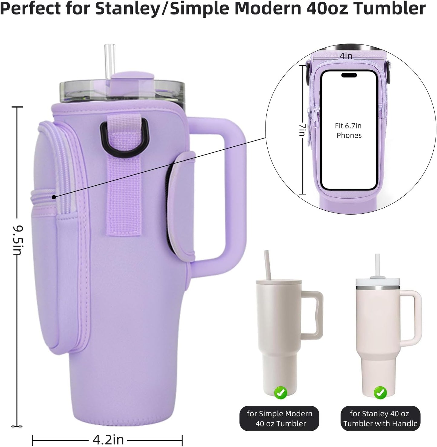 Water Bottle Carrier Bag for Stanley 40oz Tumbler