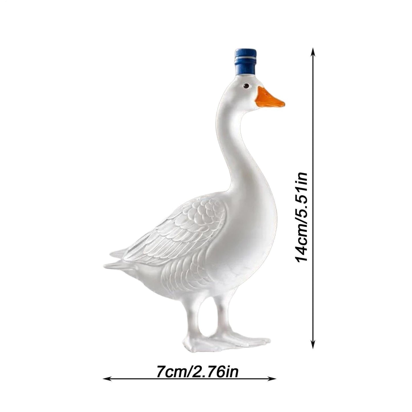 30th Anniversary 3d Sculpted Vodka Bottle, Goose Wine Bottle Holder, 350ml Goose Glass Whiskey Bottle, Whiskey Decanter Container, Transparent Liquor Decanter, for Bar, Home