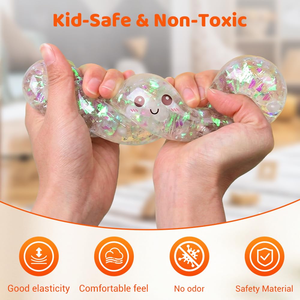 2026 New Shimmering Dumpling Squishies, Dumpling Squishy Mystery Box, Colorful Dumplings Stress Balls Fidget Sensory, Squeeze Dough Ball Stress Relief Hand with Food Steamer Stretchy Desk