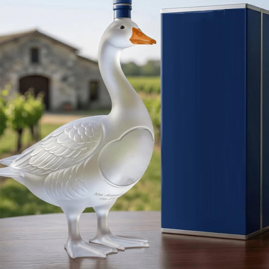 30th Anniversary 3d Sculpted Vodka Bottle, Goose Wine Bottle Holder, 350ml Goose Glass Whiskey Bottle, Whiskey Decanter Container, Transparent Liquor Decanter, for Bar, Home