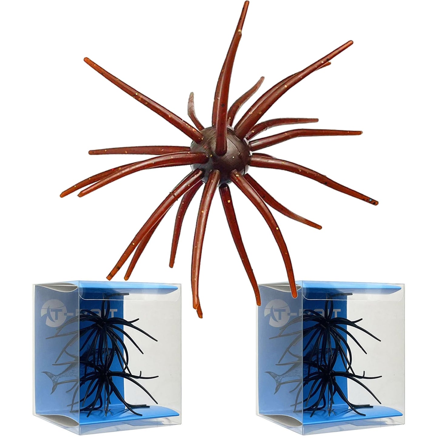 4Pcs Floating Sea Urchin Soft Lure | Tentacle Creature Lure, 4.33" & 3.54" TPR Finesse Baits, 5 Colors, Ideal for Bass Fishing with Drop Shot, Wacky Rig, Neko Rig