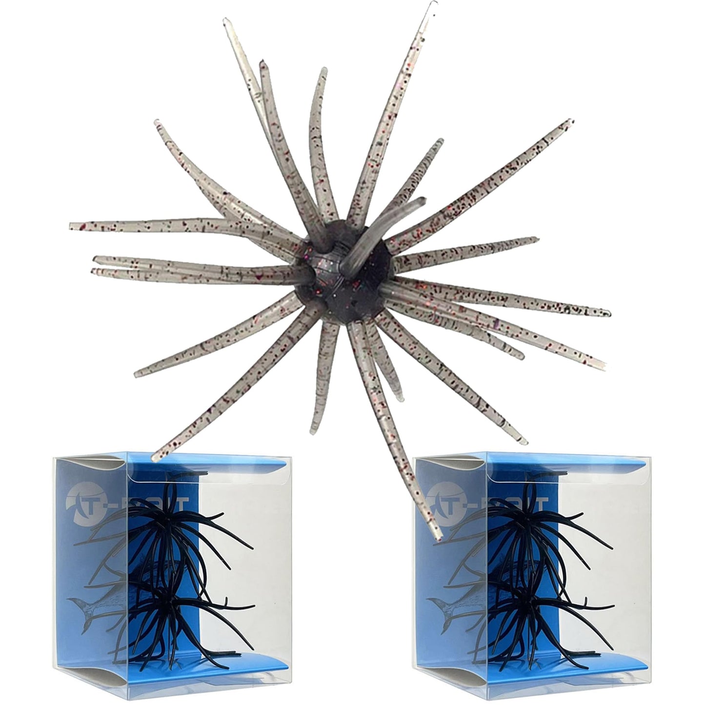 4Pcs Floating Sea Urchin Soft Lure | Tentacle Creature Lure, 4.33" & 3.54" TPR Finesse Baits, 5 Colors, Ideal for Bass Fishing with Drop Shot, Wacky Rig, Neko Rig