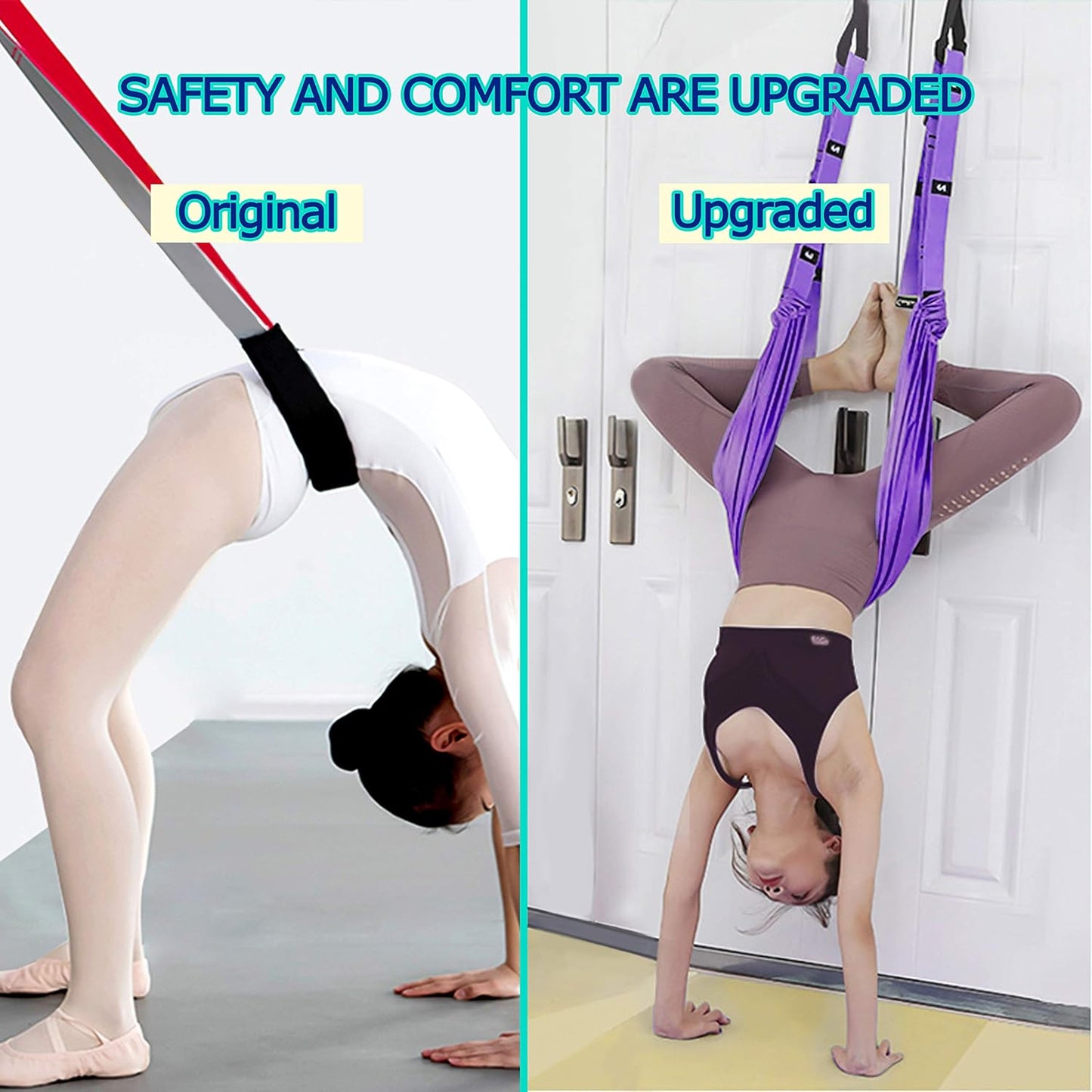 Adjustable Aerial Yoga Strap, Waist Back Leg Assist Stretch Trainer