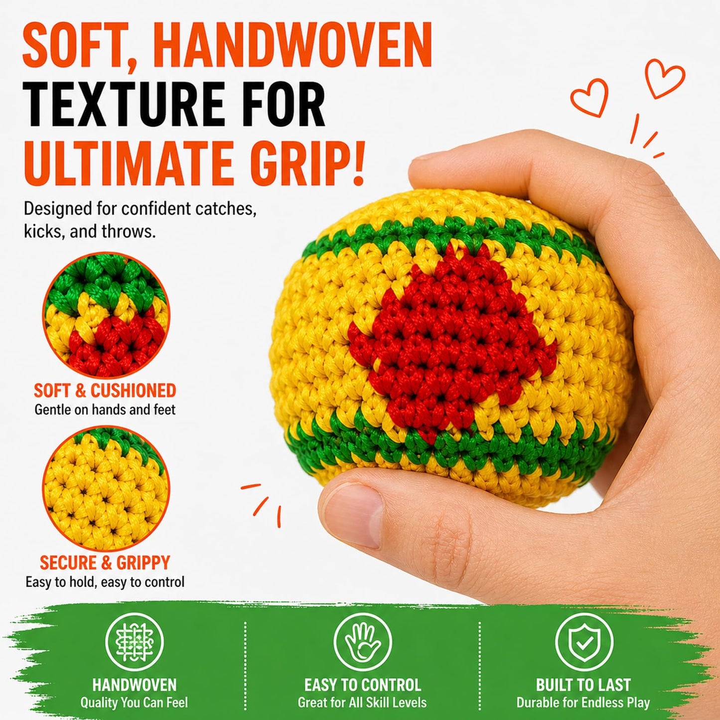 6/12/24PCS Crochet Footbag Set, 2026 New Knitted Kick Balls for Kids & Adults, Colorful Juggling Toss Bags, Handmade Footbags for Outdoor Games, Party, Playground & Travel