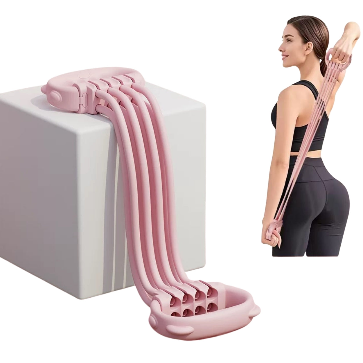 Resistance Bands with Handles - 8 Tube Adjustable Silicone Exercise Bands Set for Women