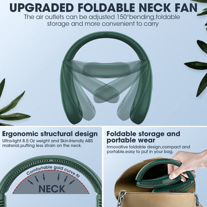 Upgraded 5000 mAh Foldable Bladeless Neck Fan