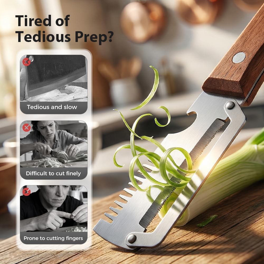 Premium Vegetable Peeler with Wooden Handle and Bottle Opener
