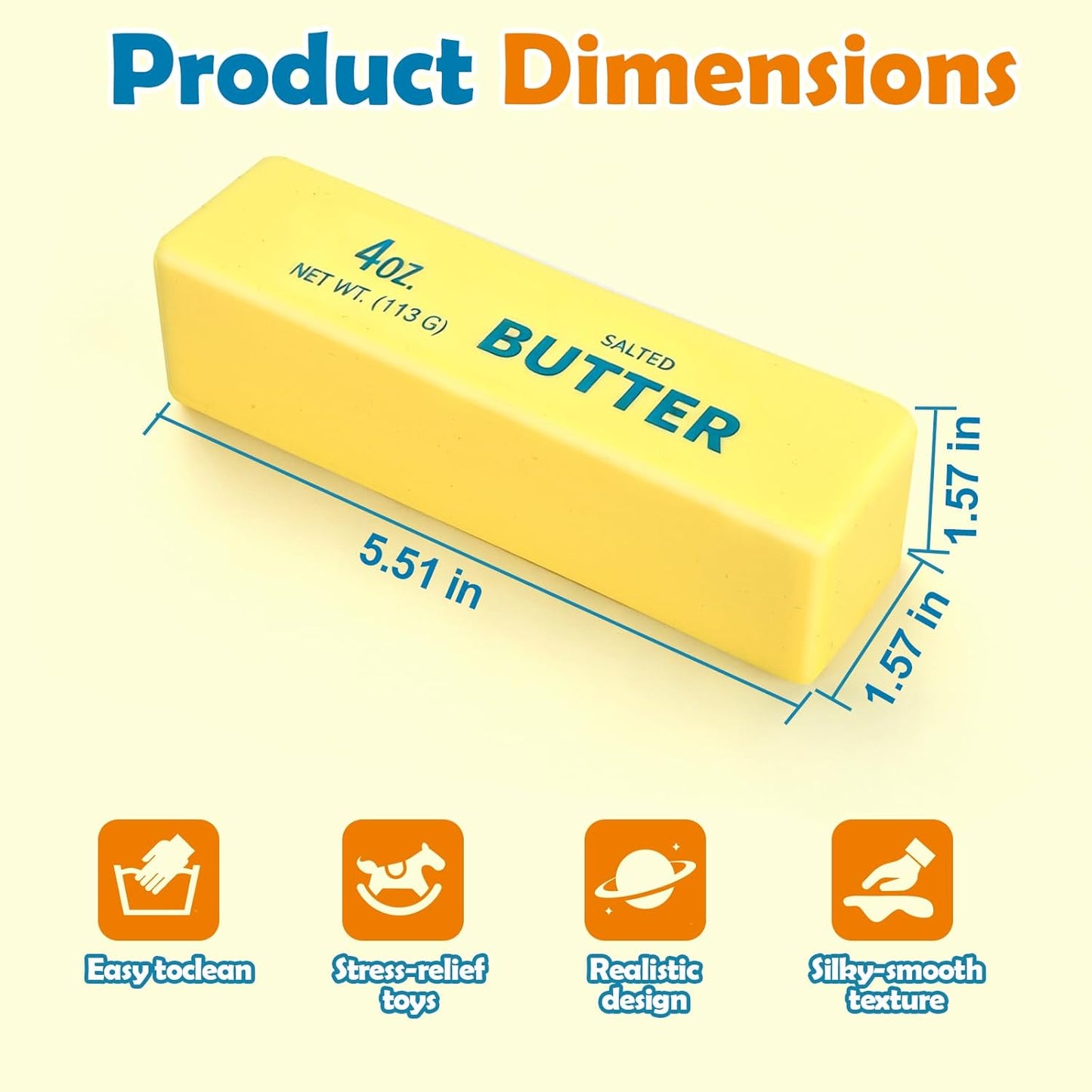 Realistic Soft Butters Stick Fidget Toy