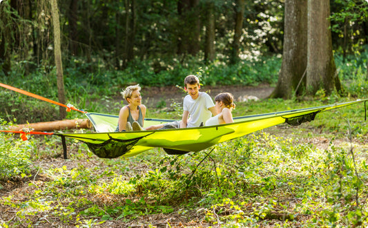 Multi-Person Tree Hammock - Patented 3 Point Design, Heavy Duty Ratchets and Straps