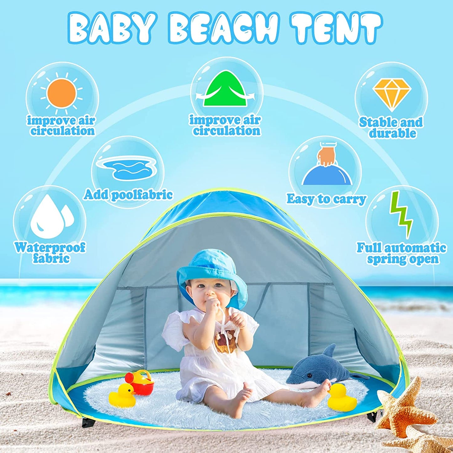 Summer Beach Tent Toy Baby Tents with Pool
