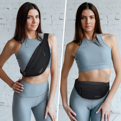 Large Crossbody Fanny Pack with 4-Zipper Pockets