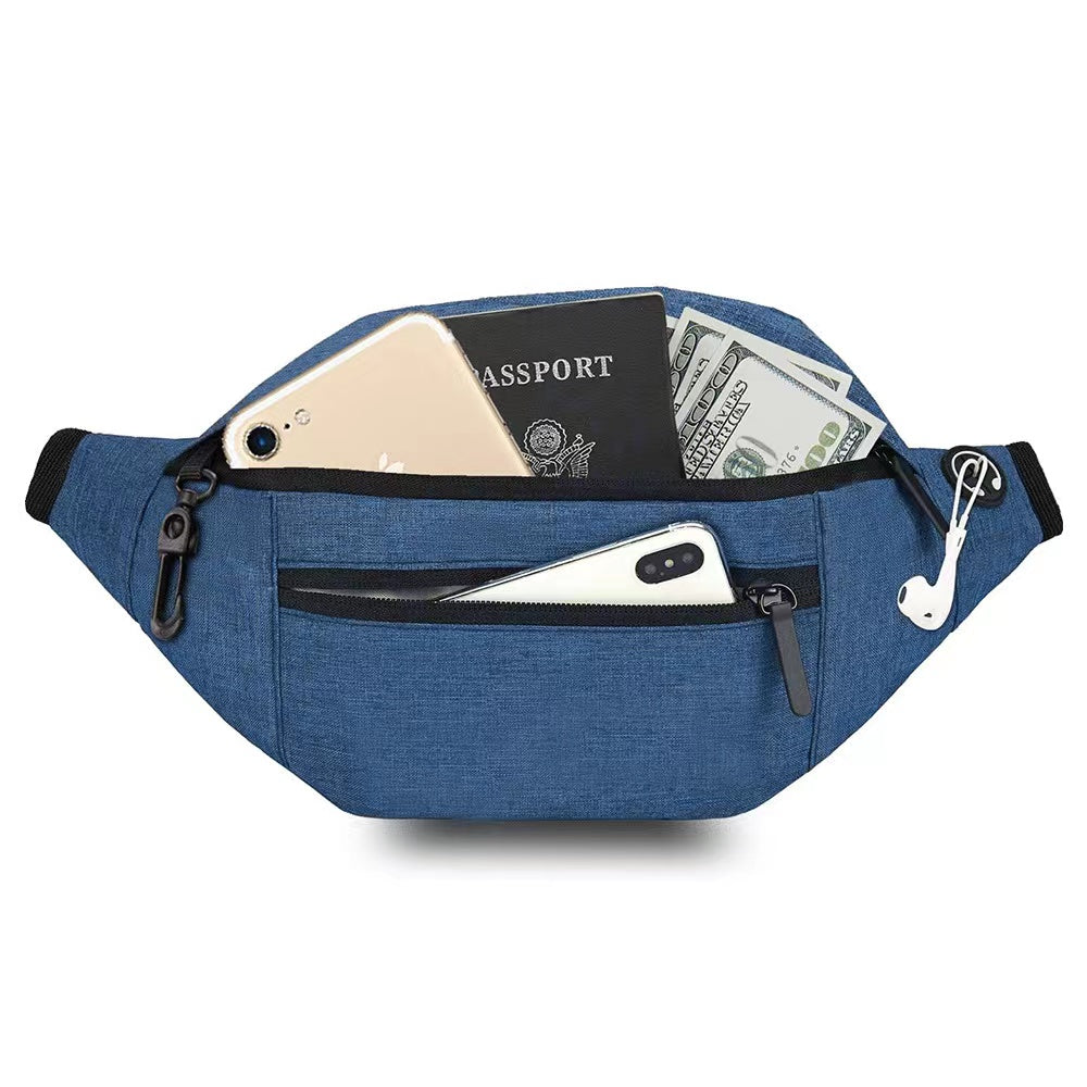 Large Crossbody Fanny Pack with 4-Zipper Pockets