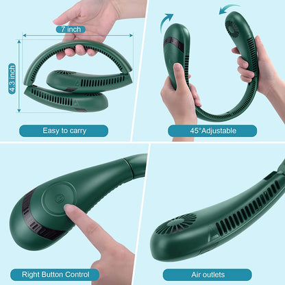 Upgraded 5000 mAh Foldable Bladeless Neck Fan