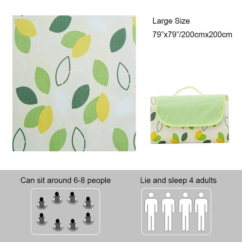 Waterproof Sandproof Oversized Multiple Colors Foldable Picnic Blankets Picnic Blanket Leaf Pattern / 79"x79" MIERSPORTS